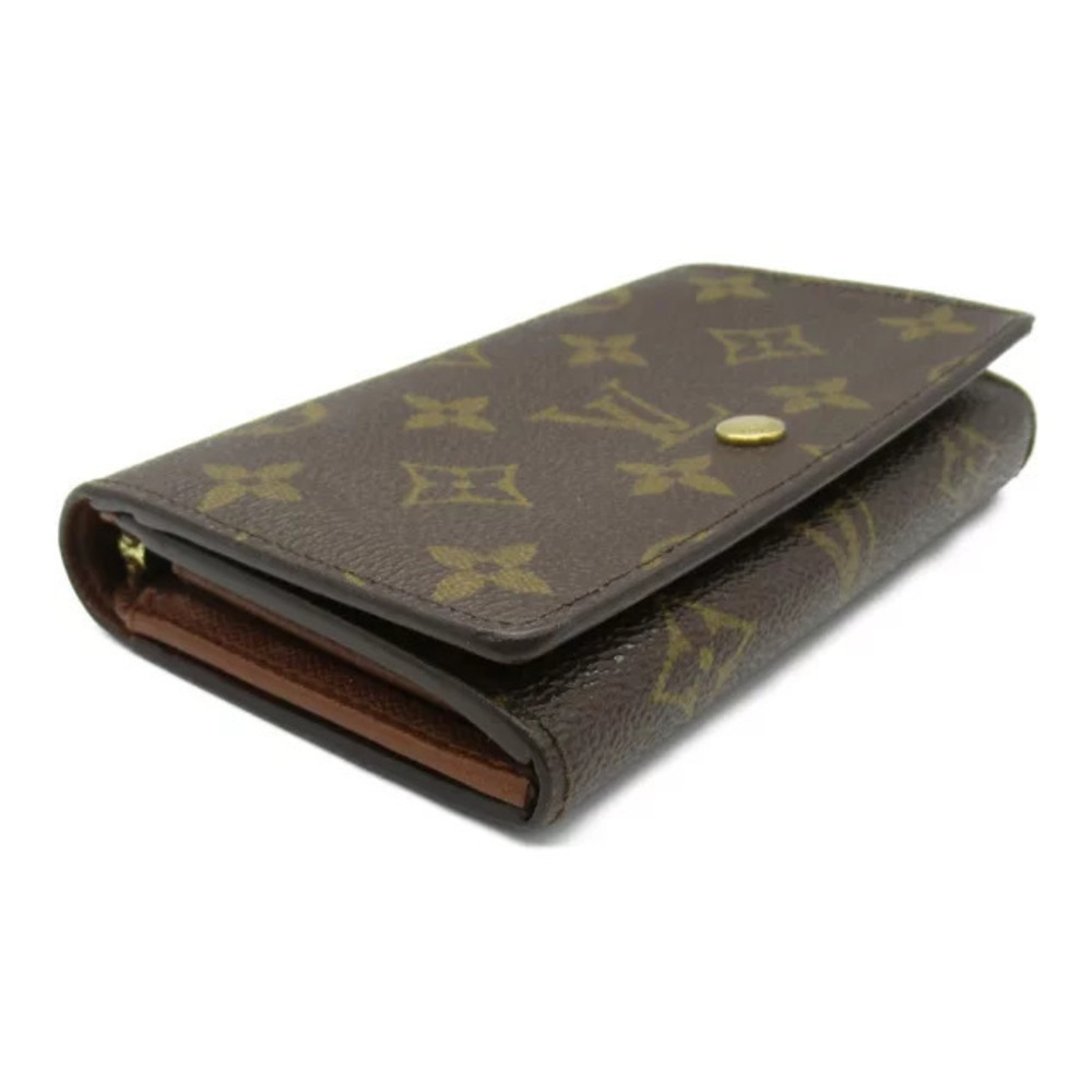Louis Vuitton Porte Monnaie Bi Bietrezor fold Brown Canvas Wallet Monogram - Picture 3 of 8